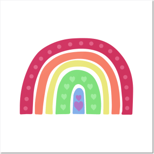 Cute Boho Rainbow Queer Pride White Posters and Art